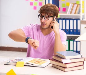 Student preparing for exams with many conflicting priorities