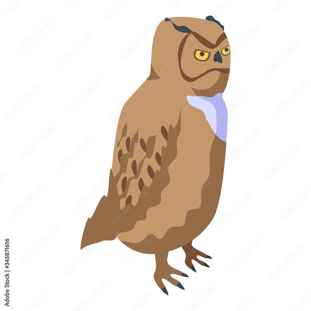 Poster owl bird icon. isometric of owl bird vector icon for web design isolated on white background