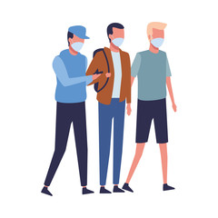 men using face masks for covid19