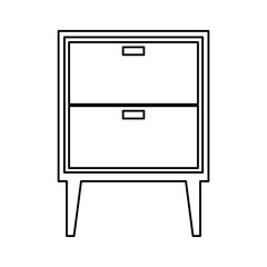 wooden drawer forniture isolated icon vector illustration design
