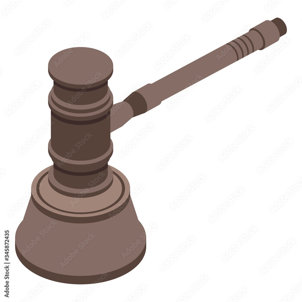 Poster judgment gavel icon. isometric of judgment gavel vector icon for web design isolated on white backgr