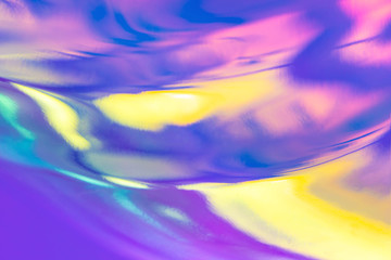Blurred texture in violet, pink and mint colors. Abstract trendy holographic background in 80s...