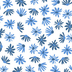 Vector Floral Pattern Background. Elegant template for  prints. Wrapping paper or fabric. Texture for menu, booklet, banner, website. Pattern with camomiles.