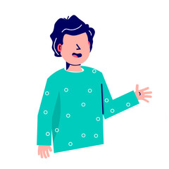 illustration of a man explaining something for presentation design 