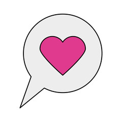 speech bubble with heart icon vector illustration design