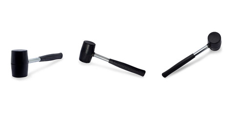 Rubber hammer on a white background,with clipping path,Used for knocking on metal and forging and forging work in general
