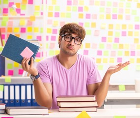Student preparing for exams with many conflicting priorities