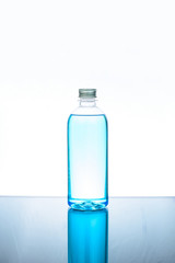 alcohol to protect against corona virus on a white background