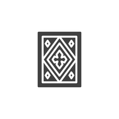 Square ornate carpet vector icon. filled flat sign for mobile concept and web design. Decorative, oriental rug glyph icon. Symbol, logo illustration. Vector graphics