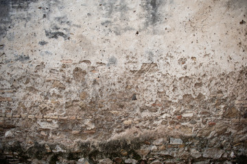 Ancient obsolete wall. Aged italian street wall background, texture. Weathered old dirty surface