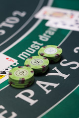 Casino Black Jack table