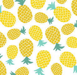 Pineapple pattern summer colorful tropical textile print. Wrapping paper or fabric. 