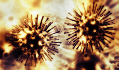 3d illustration of a Influenza Virus H1N1

