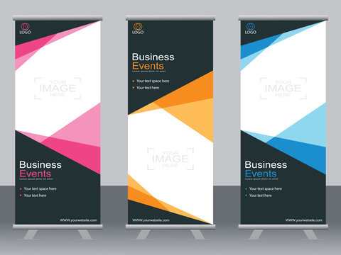 Business banner roll up set,standee banner template,Modern banner.