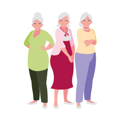 happy elderly women sharing at home