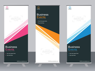 Business banner roll up set,standee banner template,Modern banner.
