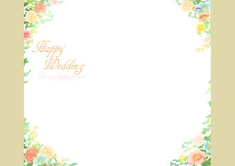 ウェディングカード　お花のフレーム　素材1