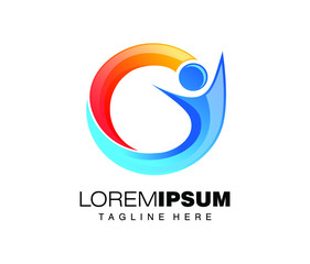 A vector illustration of simple people for supporting developmental health logo