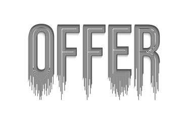 Offer Calligraphic line art Text shopping poster vector illustration Design.