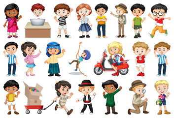 Large set of children doing different activities