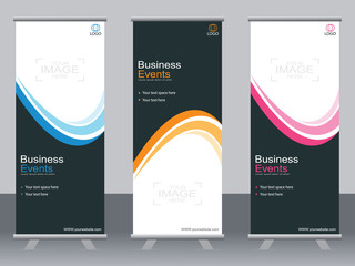 Business banner roll up set,standee banner template,Modern banner.