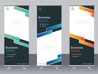 Business banner roll up set,standee banner template,Modern banner.