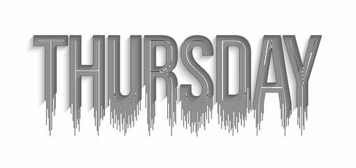 Thursday Calligraphic line art Text shopping poster vector illustration Design.