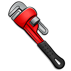 Vector illustration of plumber wrench isolated design
