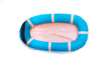 rubber inflatable boat isolated on white background