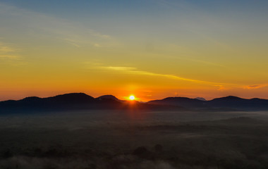 Sunset over the mountains