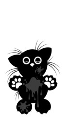 sad kitten cat stained with dirt vector