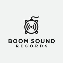 boom sound logo / music icon