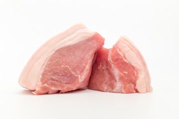 Pork hind leg on white background