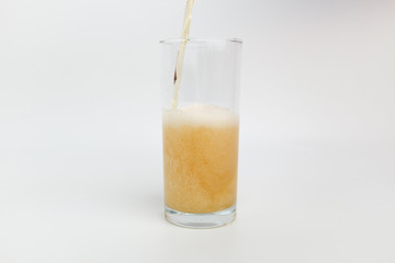 Beer in glass with background