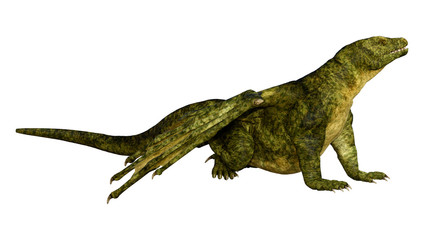 3D Rendering Fairy Tale Dragon on White