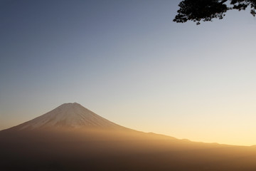 Sunset view of mount Fuji