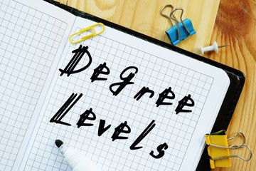 Degree Levels inscription on the piece of paper.