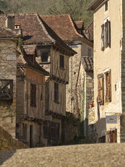 Fototapeta na wymiar Sain Cirq-Lapopie, Lot / France; Mar. 22, 2016. Saint-Cirq-Lapopie is a French commune in the Lot department in the Midi-Pyrénées region. It is classified in the category of the most beautiful village