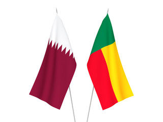 Benin and Qatar flags