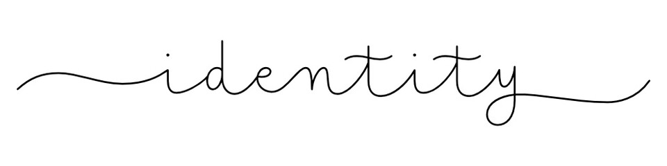 IDENTITY black vector monoline calligraphy banner with swashes