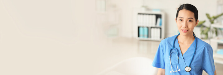 Female Asian doctor in clinic