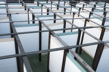 Maze, top view. The concept of a complicated and difficult path. Background, texture.