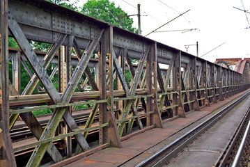 Old railway bridge across the river