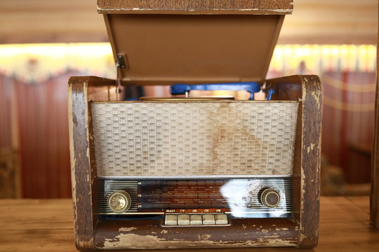 View of vintage radiola