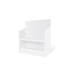 Mockup 3D cardboard retail display stand floor rack. Vector