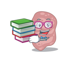 A diligent student in verrucomicrobia mascot design concept with books