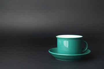 Blank cup on dark background