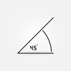 45 degrees angle vector concept icon or symbol in thin line style