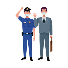 male workers using face masks for covid 19