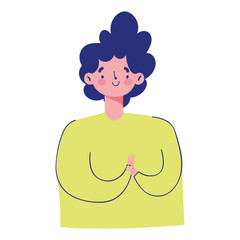 young man cartoon character isolated icon on white background